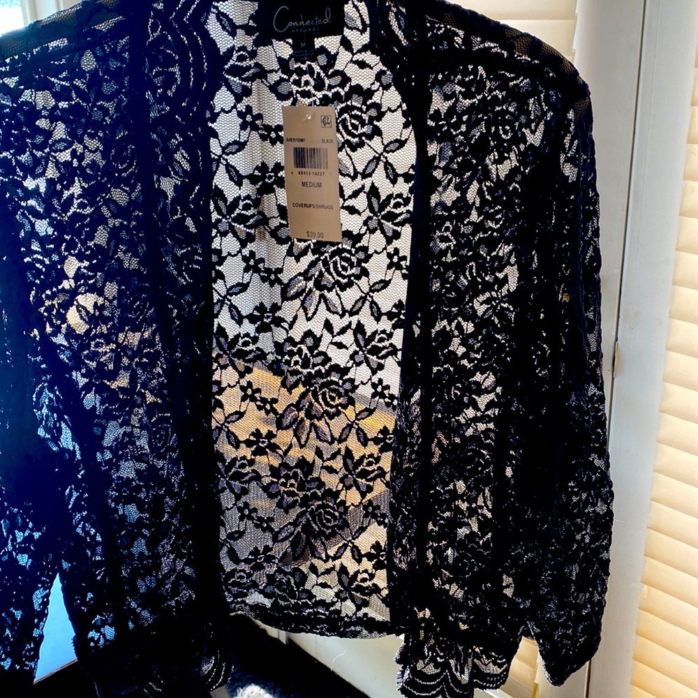 Connected Apparel Women's Bolero Black Lace  shrug